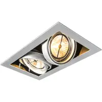 QAZQA Spot encastré acier AR111 orientable 2 lumières - Oneon