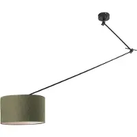 QAZQA Suspension noire avec abat-jour 35 cm vert réglable - Blitz