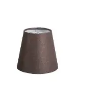 QAZQA Abat-jour à pince en lin marron rond 12 cm
