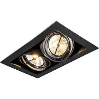 QAZQA Spot encastré noir orientable AR111 2 lumières - Oneon
