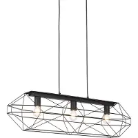 QAZQA Suspension industrielle noire 3 lumières - Carcass