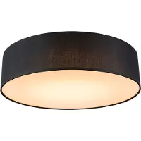 QAZQA Plafonnier noir 40 cm avec LED intégrée - Drum LED