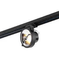 QAZQA Spot encastrable noir pour rail triphasé GU10 111 cm - 3-Phase Expert