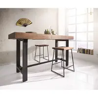 DELIFE Table-bar Blokk 165x60cm acacia marron avec cadre en métal