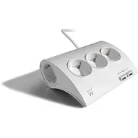 Ewent Multiprise 230 V Blanc 1,5 mètre