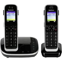 Panasonic KX-TGJ322GB - Téléphone sans fil - système de répondeur avec ID d'appelant - DECT - noir + combiné supplémentaire