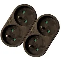 Profile Bloc Multiprise, 2 x16A, 2 pi?ces, noir