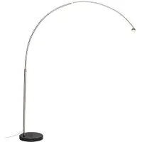 QAZQA Lampadaire arc moderne en acier avec base en marbre - XXL