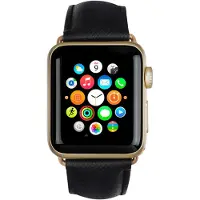 dbramante1928 Madrid Bracelet de montre Cuir Apple Watch 38 mm Noir