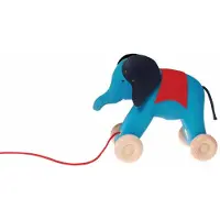 Grimm's éléphant en bois bleu