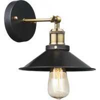 Globo Lampe murale industrielle Lenius noir avec or