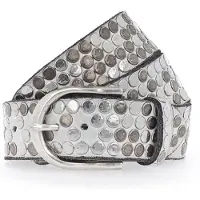 B.belt Ceinture taupe / argent / blanc cassé