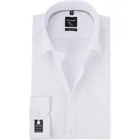 Olymp Chemise No'6 Coupe Skinny Blanc Manches Extra Longues