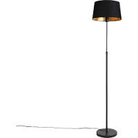 QAZQA Lampadaire noir avec abat-jour noir 35 cm réglable - Parte