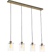 QAZQA Suspension scandinave bronze avec verre 4 lumières - Dome