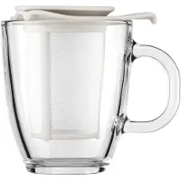 Bodum Set Mug En Verre 0.35l Et Son Filtre En Nylon Blanc K11239-913 Yo-Yo Set