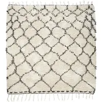 House Doctor Zena tapis 180x180 cm en coton blanc et noir