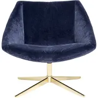 Bloomingville fauteuil de velours bleu élégant