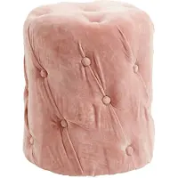 Nordal Pouf en velours avec boutons - rose