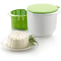 Lékué Cheese Maker 0220100V06M017 Fromage Frais, Vert / Blanc