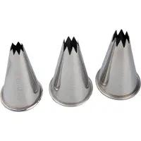 Patisse jeu de buses 6 cm acier inoxydable argenté 3 pièces