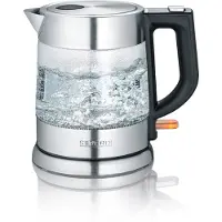 Severin WK 3468 bouilloire 1 L 2200 W Noir, Acier inoxydable, Transparent