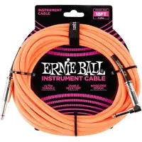 Ernie Ball Cables Instrument Gaine Tisse Jack/jack Coudé 5,5M Orange