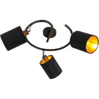 QAZQA Plafonnier moderne noir 3 lumières - Lofty