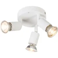 QAZQA Spot moderne blanc orientable rond 3 lumières - Jeany