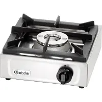 Bartscher Réchaud à Gaz GPL Inox - 1 Brûleur 6,5kW - 350x350x170(h)mm