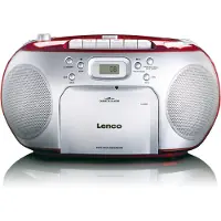 Lenco Lecteur CD/radio FM stéréo portable SCD-420RD Rouge-Argent