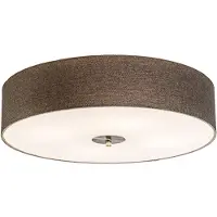 QAZQA Plafonnier rond rustique taupe 50 cm - Drum Jute