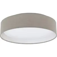 Eglo 31589 Pasteri plafonnier plastique acier blanc textile taupe (gris-brun)
