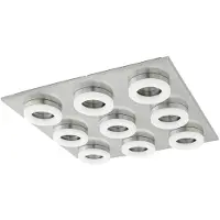 Eglo Lampe de plafond carrée Palena 9 faux en nickel