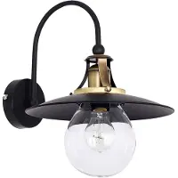 Halay Applique murale vintage Luminex CANCUN en noir et cuivre, E27, 60 W, style industriel, 280 x 300 x 340 mm