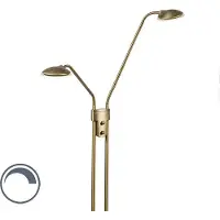 QAZQA Lampadaire moderne en bronze avec liseuse LED - Eva