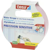 TESA Crêpe de peintre SENSITIVE, ruban de peintre pour surfaces sensibles (25 mm)