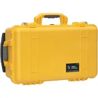 Peli valise-trolley 1510 jaune avec mousse prédécoupée