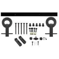 Intersteel 23450122 - Système de porte coulissante à 2 mètres, roues à roulement à billes 155mm, acier noir mat