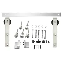 Intersteel 35450101 - Système de porte coulissante à 2 mètres Basic, roues rectangulaire 290mm, inox