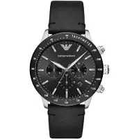 Emporio Armani Montre à affichage analogique noir / argent