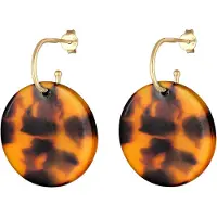 Elli Boucles d'oreilles marron / cognac / or