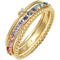 Elli Bague 'Rainbow' bleu clair / or / transparent