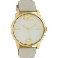 Oozoo dames bracelet en cuir montre Timepieces gris clair analogique montre à quartz UOC10375