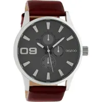 Oozoo Montre marron foncé cuir Timepieces hommes-femmes Montre à quartz analogique UOC10348