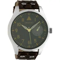 Oozoo Montre marron foncé cuir Timepieces femme-homme Montre à quartz analogique UOC10327