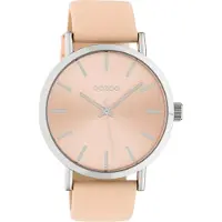 Oozoo Montre beige rose en cuir Timepieces Femme Montre à quartz analogique UOC10446