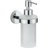 TESA Kit distributeur de savon Smooz, 200 ml, rechargeable, solution adhésive innovante, chromé