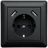 LEDmaxx 2xUSB Prise de courant à contact de protection 20 mA