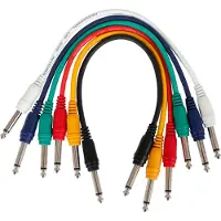 Devine PATCH6363-RB-50cm lot de 6 câbles patch jack mono 6,35 mm 50 cm